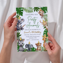 Safari Jungle Birthday Invitation for Kids 