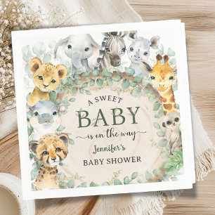 Safari Jungle Dieren Baby Shower Tropisch Servet