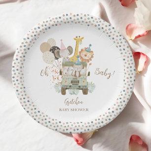 Safari Jungle Dieren Boho Baby Shower Papieren Bordje