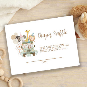 Safari Jungle Dieren Boho Luier Raffle Informatiekaartje