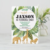 Safari jungle invitation d'anniversaire garçon sau (Debout devant)