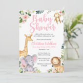 Safari Jungle : Invitations de douches pour bébés (Debout devant)