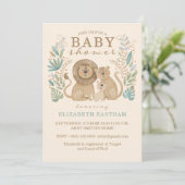Safari Jungle Lion Baby shower Invitation (Debout devant)