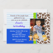 Safari Jungle Monkey photo Invitations d'anniversa (Devant)