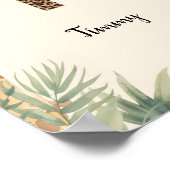 Safari Jungle Personalized Name Monogram T Nursery Poster (Hoek)