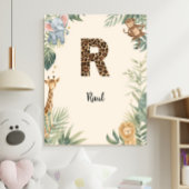 Safari Jungle Persoonlijke naam monogram R kinderk Poster