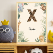 Safari Jungle Persoonlijke naam monogram X kinderk Poster
