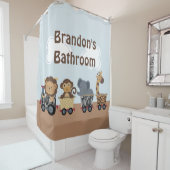 Safari Jungle Train rideau de douche pour enfant (En situation)