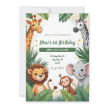 Safari Jungle Verjaardagsuitnodiging