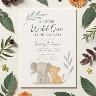 Safari Jungle Wild One Baby Shower Kaart