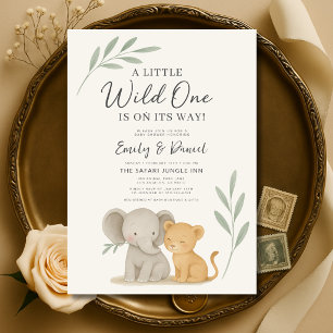 Safari Jungle Wild One Koppel Baby Shower Kaart