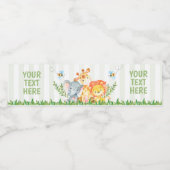 Safari Jungle Zoo Animaux Étiquette bouteille d'ea (Étiquettes simples)