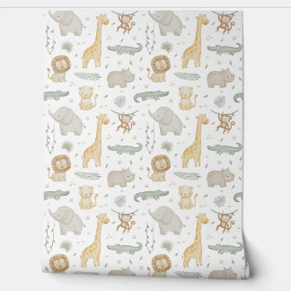 Safari-kinderkamerbehang | Jungle Dierenbehang Behang