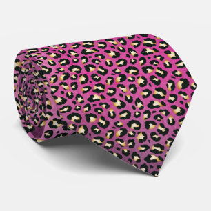 Safari Leopard Print Hot Roze Rosettes Stropdas