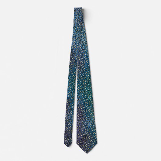 Safari Leopard Print Navy Blue Rosettes Stropdas (Achterkant)