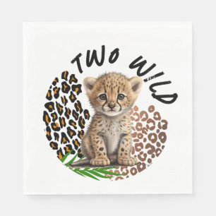 Safari Leopard Verjaardag Wild Een Twee Wild Party Servet