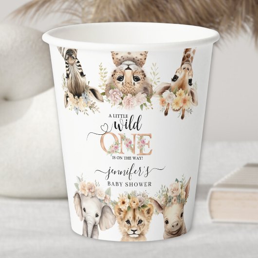 Safari Leuke Dieren Meisje Baby shower Papier Cup Papieren Bekers