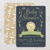 Safari Lion Baby shower Invitation Kaart (Voorkant / Achterkant)