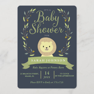 Safari Lion Baby shower Invitation Kaart