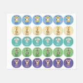 Safari Lion Giraffe Elephant Zebra Monkey Boy Labels (Vel)