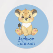 Safari Lion Giraffe Elephant Zebra Monkey Boy Labels (Design 1)