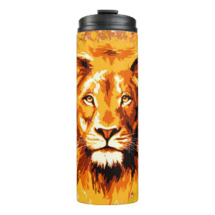 Safari Lion Travel Mug Colorful Lion Tumbler Thermosbeker