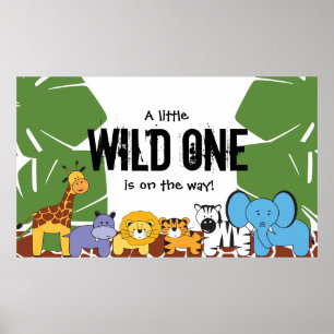 Safari Little Wild One onderweg   BABY SHOWER Poster
