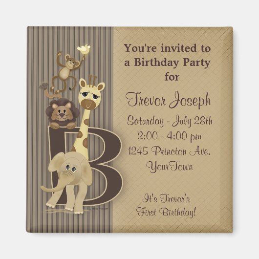 Safari Magnet Verjaardagsgunst Magneet (Voorkant)