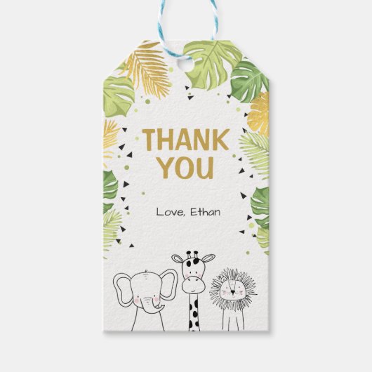 Safari Merci de vous faveur étiquette cadeau Jungl (Devant)
