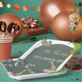 Safari Met Baby shower Borden Papieren Bordje