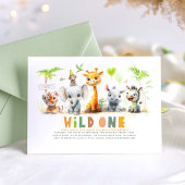 Safari mignon Bébé Animaux Anniversaire Invitation