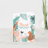 Safari moderne Animaux Wild One Merci Cartes (Devant)