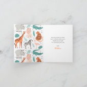 Safari moderne Animaux Wild One Merci Cartes (Intérieur)