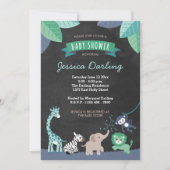 Safari moderne Jungle Baby Boy Shower Invitations (Devant)