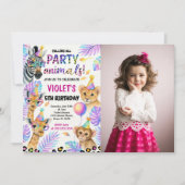 Safari modifiable Invitation d'anniversaire avec p (Devant)