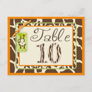 Safari Monkey Animal Print Baby shower Briefkaart