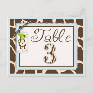 Safari Monkey Animal Print Baby shower Briefkaart