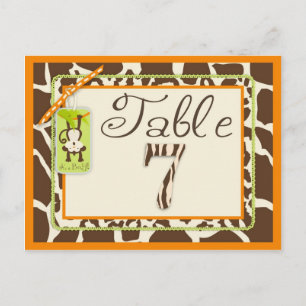 Safari Monkey Animal Print Baby shower Briefkaart