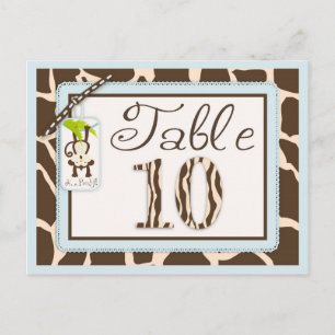 Safari Monkey Animal Print Baby shower Briefkaart