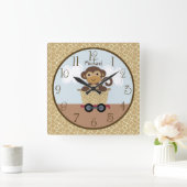 Safari Monkey Animal Train Horloge de la crèche de (Maison)