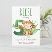 Safari Monkey cinquième invitation anniversaire (Debout devant)