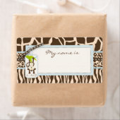 Safari Monkey Dierenprint Baby shower Etiket (Insitu)