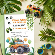 Safari Monster Truck Oerwoud Adventure Boy Verjaar