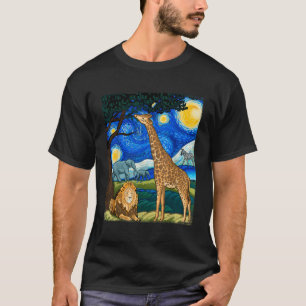 Safari Nacht Sterrennacht Dierenpark Dierenkunst S T-shirt