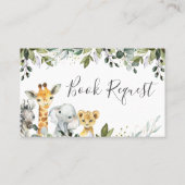 Safari Neutre Animaux Demande de réservation Carte (Dos)