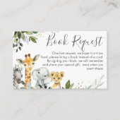 Safari Neutre Animaux Demande de réservation Carte (Devant)