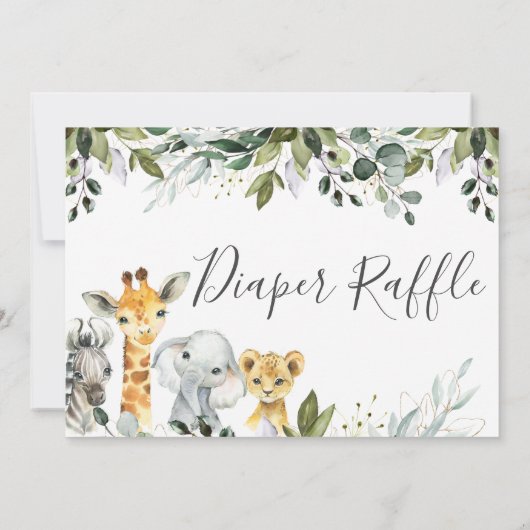 Safari Neutre Animaux Refroidissement Carte Insére (Dos)