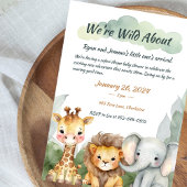 Safari Neutre Invitations de douche bébé Safari