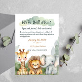 Safari Neutre Invitations de douche bébé Safari