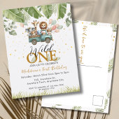 Safari Oerwoud Animal 1st Wild One First Birthday Briefkaart